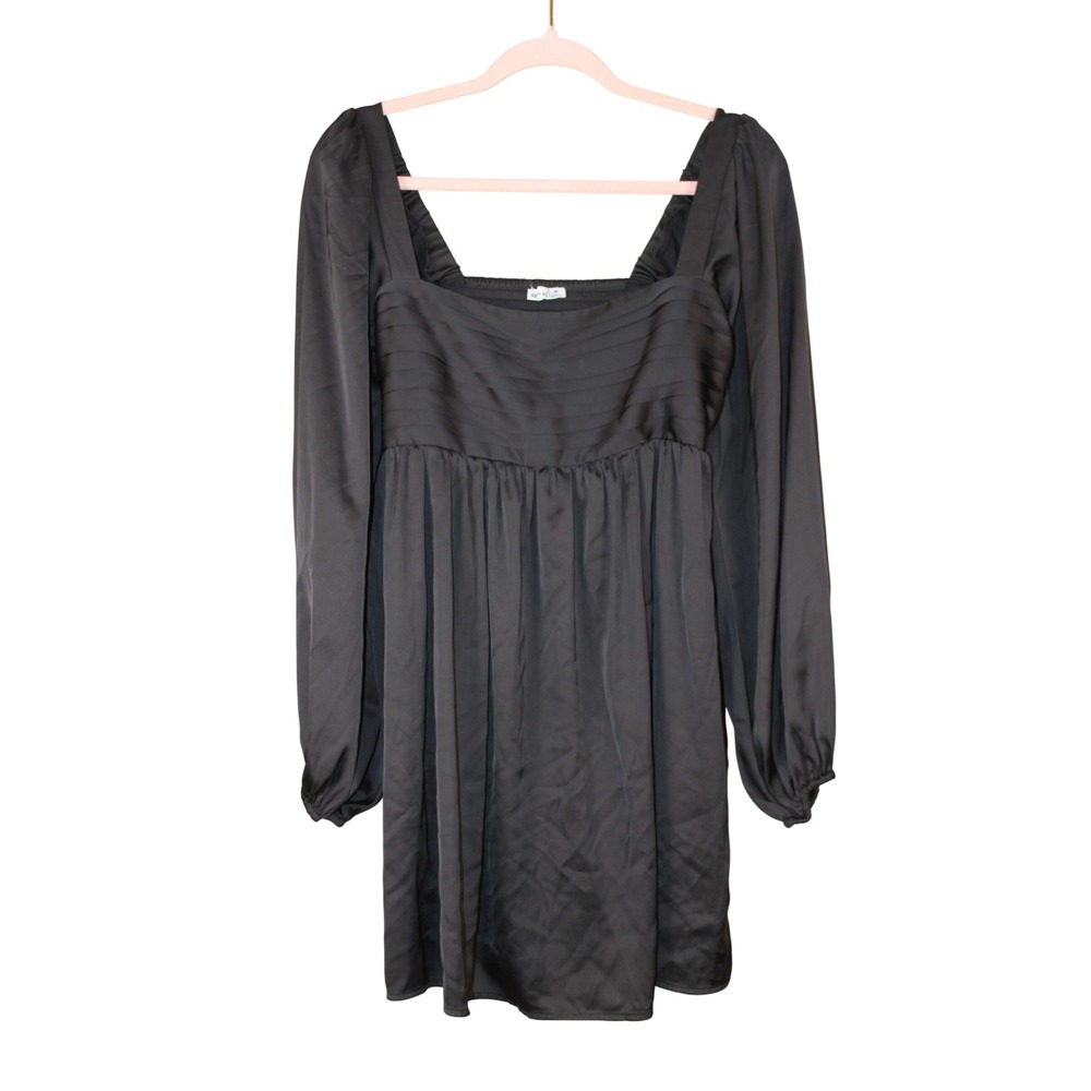 Abercrombie & Fitch Whimsigoth Black Emerson Babydoll Long Sleeve Mini Dress